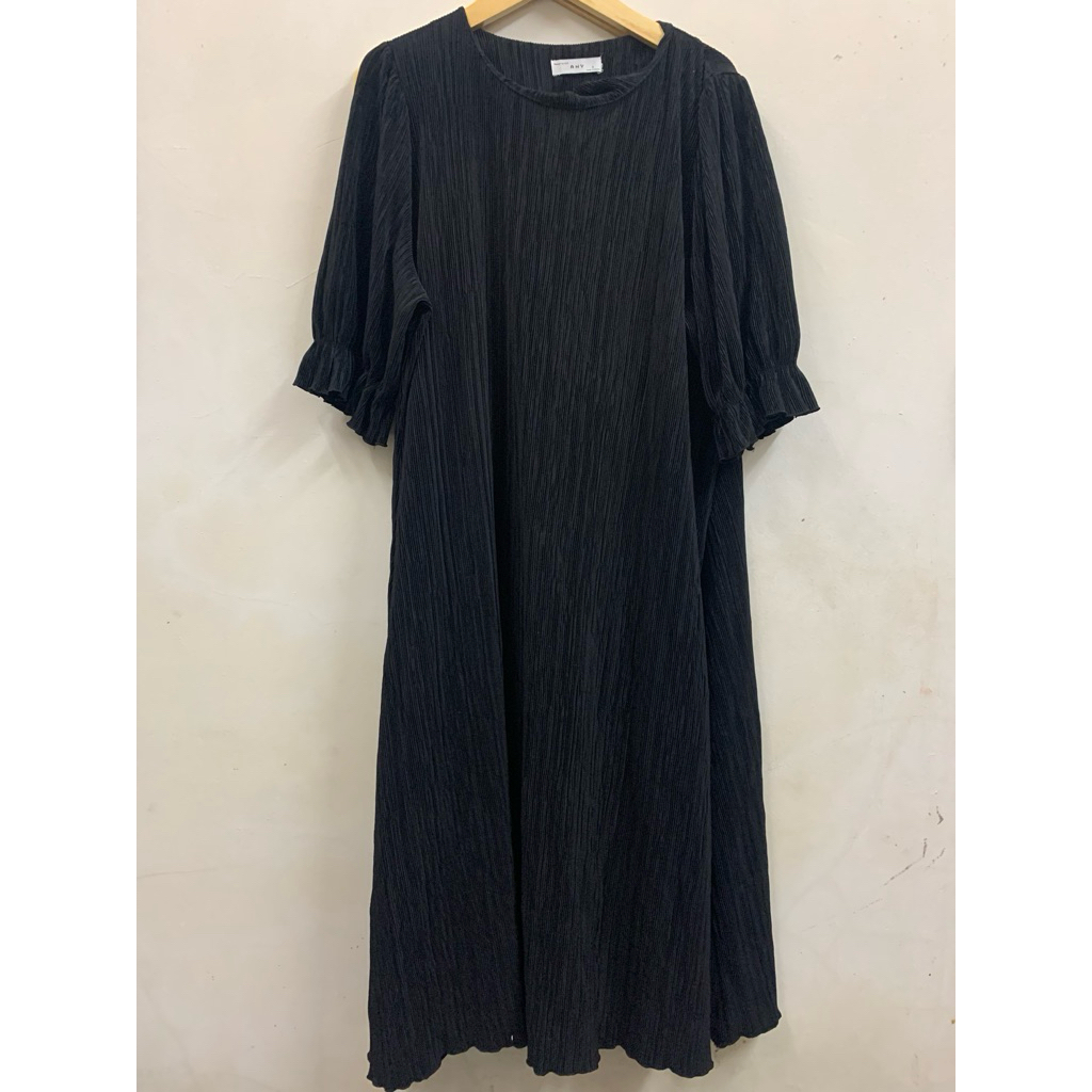 ANY Pleated Dress Black | Gaun plisket | Gamis/Daster hitam