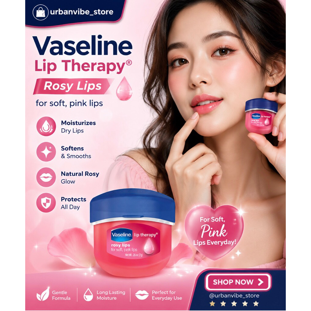 Vaseline Lip Therapy 7gr| Melembabkan Bibir Kering | Menutrisi Bibir | Melindungi Bibir Sepanjang Ha