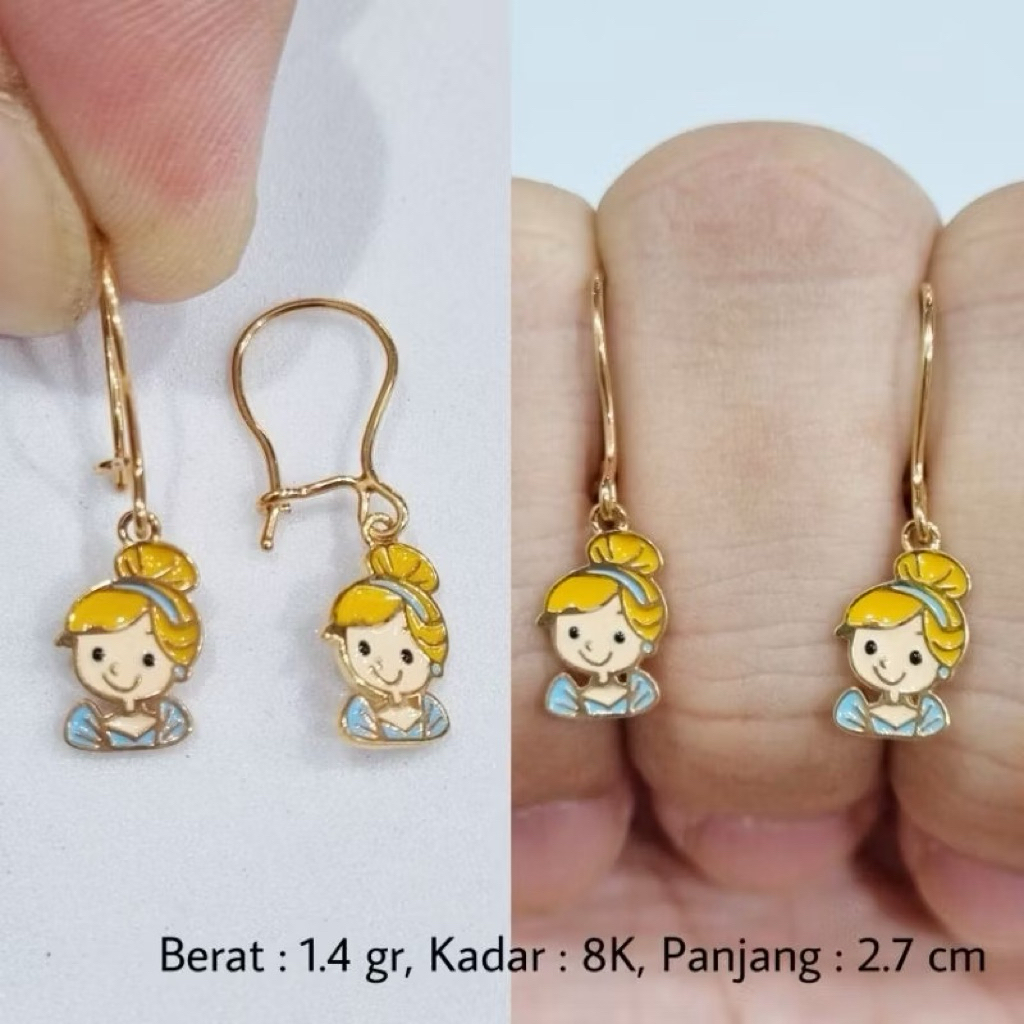 B8 KO- ANTING ANAK PRINCESS 1.4GR KADAR 375 8K CINDERELLA