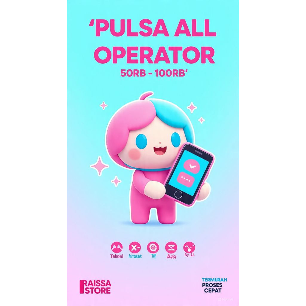 PULSA ALL OPERATOR 50RB 60RB 70RB 80RB 90RB 100RB MURAH PROSES CEPAT 24JAM - RAISSA STORE