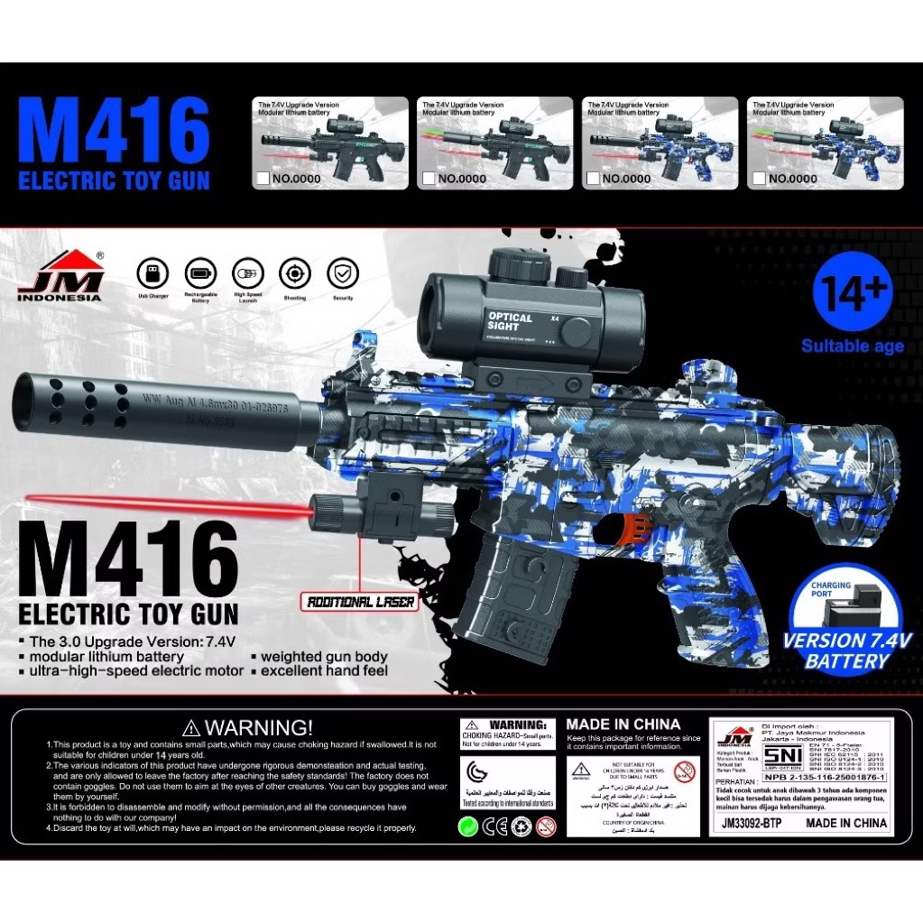 Mainan Elektrik Tembakan Air AK47 MP5 M416 dengan Bubble Gun