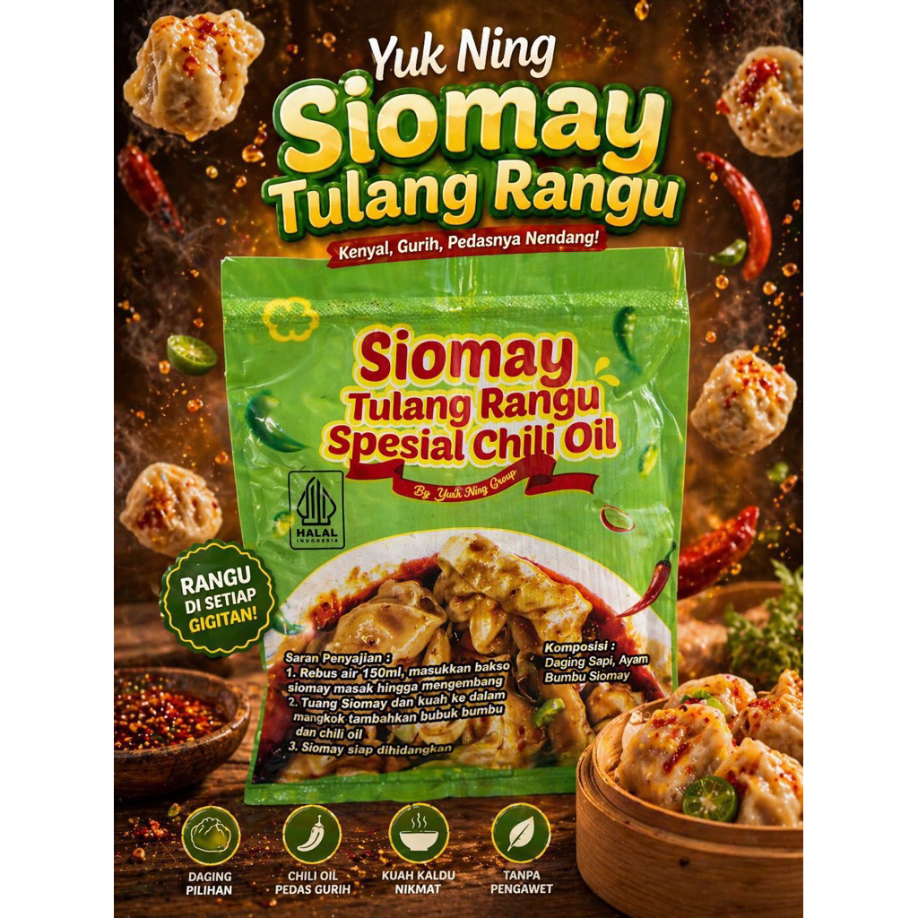 SIOMAY AYAM TULANG RANGU YUK NING kuah chili oil by yukning