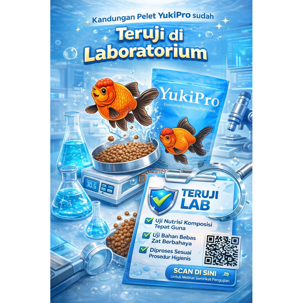 Pelet YukiPro | Pelet Mas Koki 1mm 100gr – Bikin Ikan Lebih Sehat & Cepat Besar | Teruji Lab