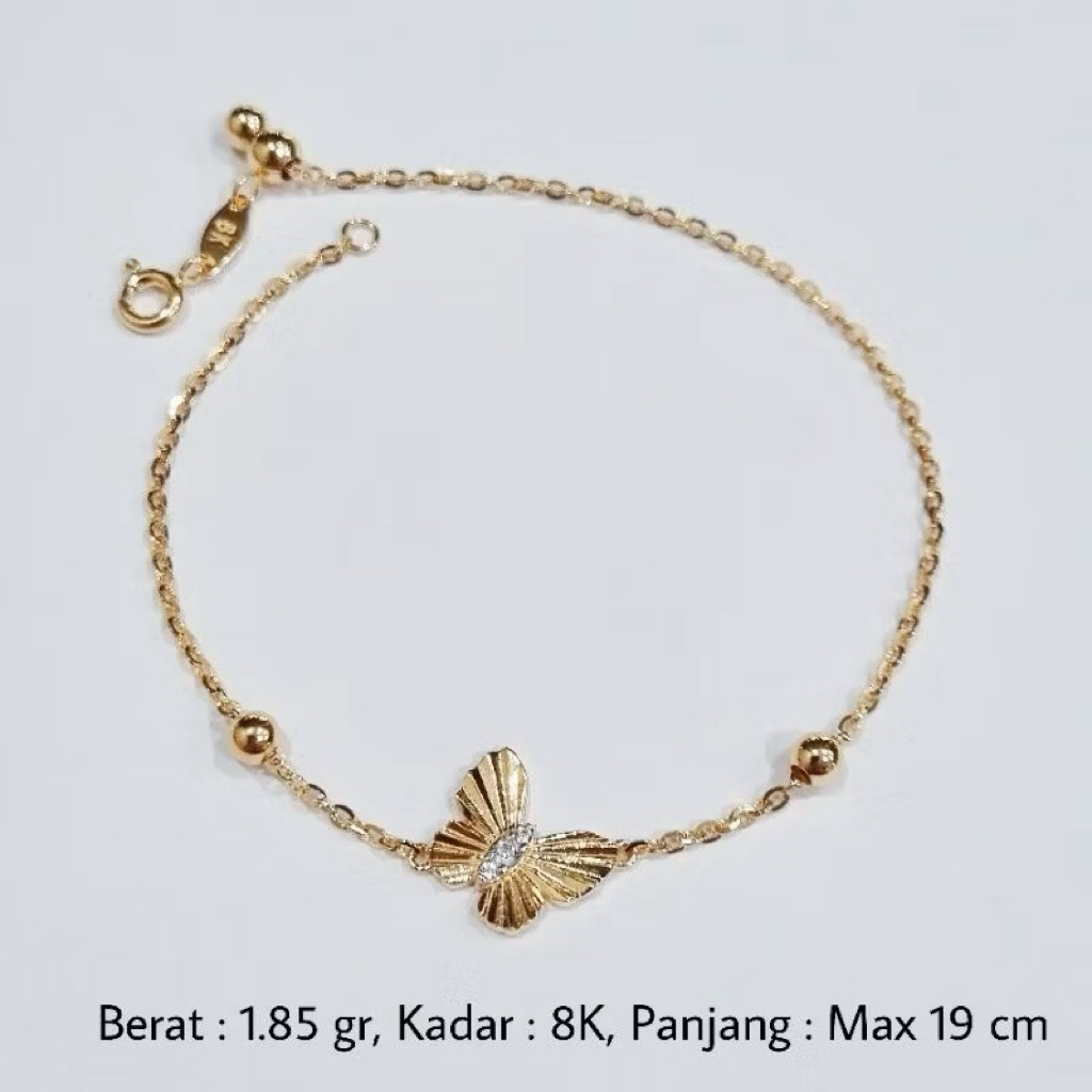 B11 KO- GELANG SERUT KUPU UBS 1.85GR KADAR 375 8K PANJANG 15-19CM