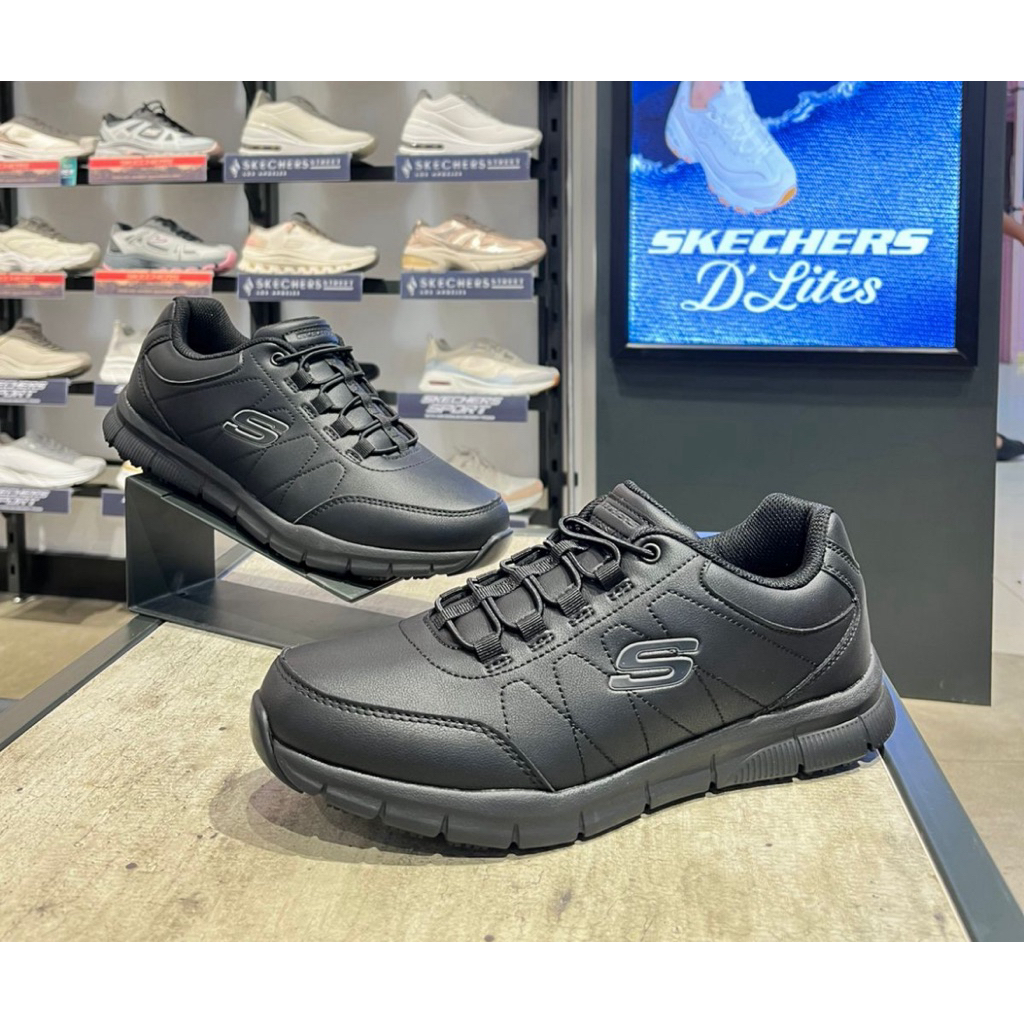 (SKE200272BLK) Skechers Men's Shoes Versatile Black Casual Business Shoes Lightweight Non-Slip Sneak