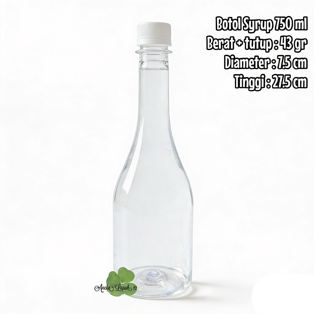 Botol SYRUP WILLY 750 ml botol sirup jus botol 750 ml unik PET food grade TUTUP PCO 28