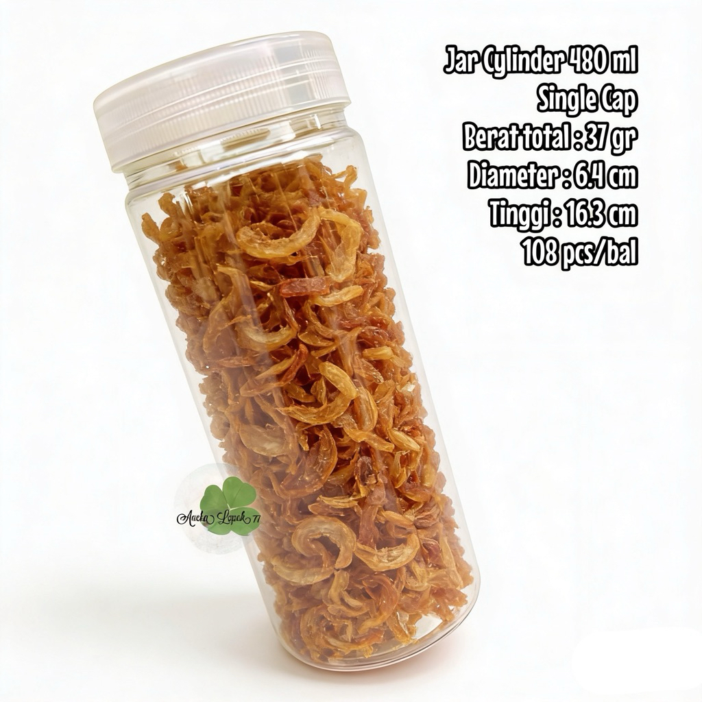 Toples Jar Cylinder 480 ml toples bumbu toples bawang goreng murah