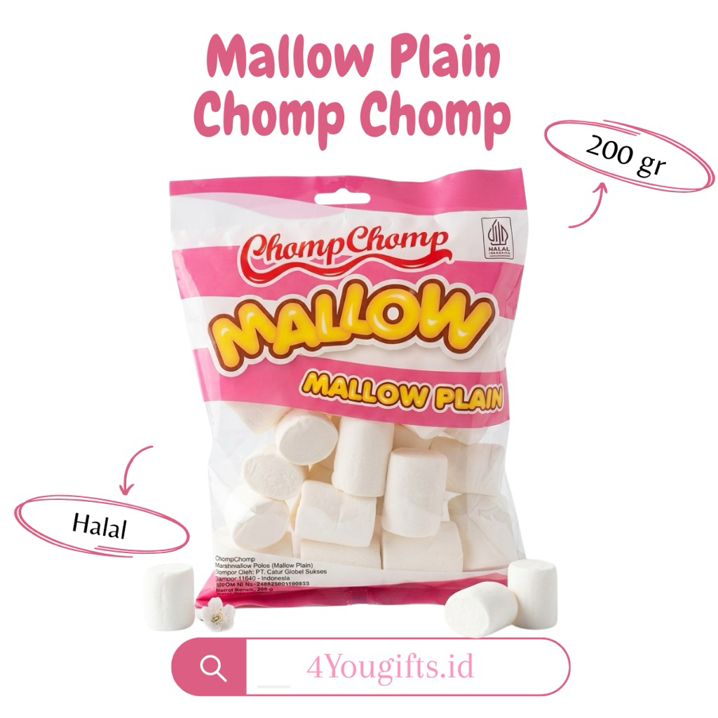 BISA INSTANT | CHOMP CHOMP MARSHMALLOW PLAIN 200 GR | MALLOW PLAIN 200 GR