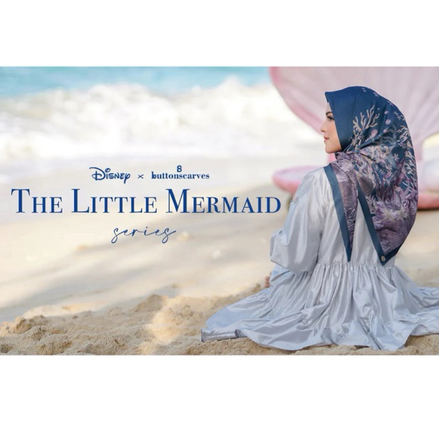 Disney x Buttonscarves The Little Mermaid Series - As is Warna Taupe