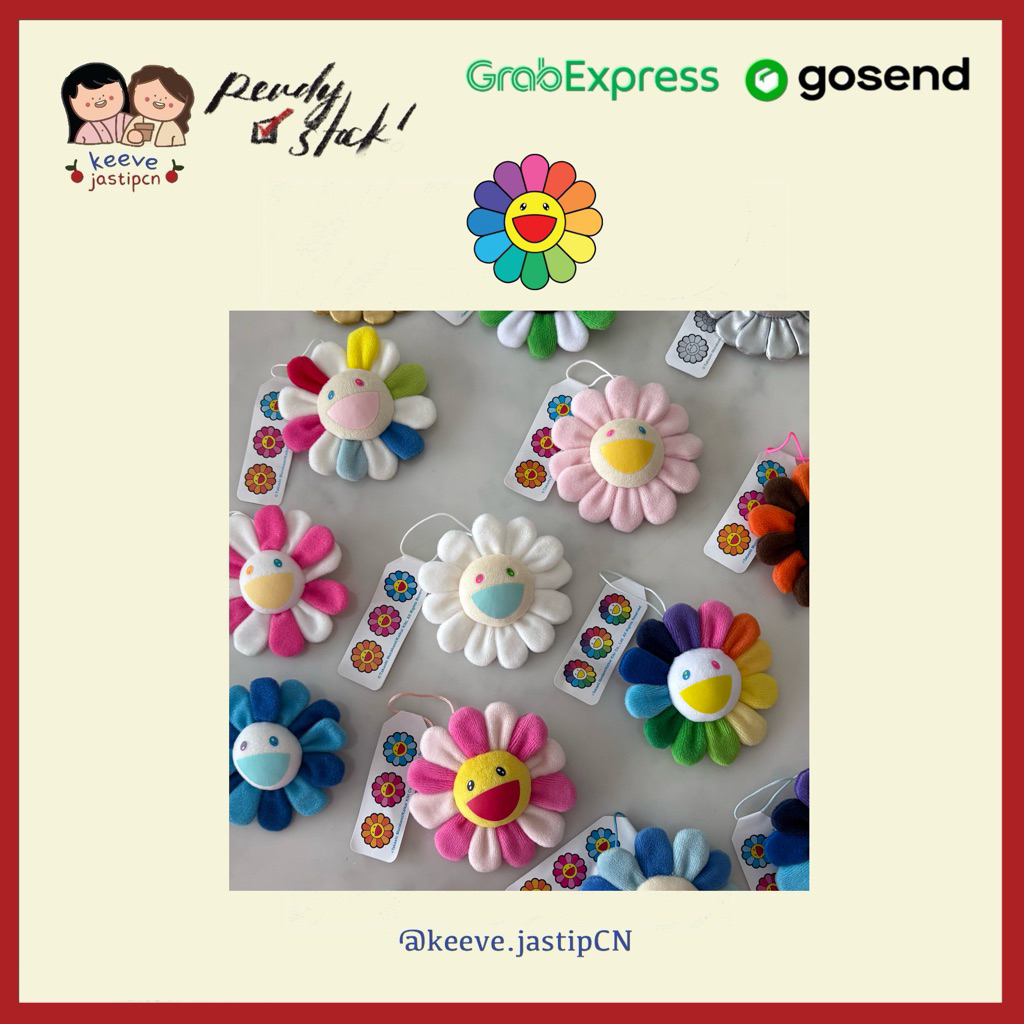 <READY STOCK> TAKASHI MURAKAMI Flower Keychain Badge Pin | Kaikai Kiki Bag Charm