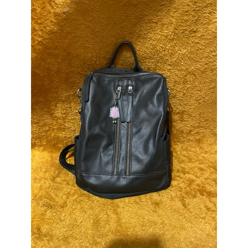 PL Tas Ransel Kulit Cewek Hitam Dewasa Uk 34x26x12cm Nominus. Iz