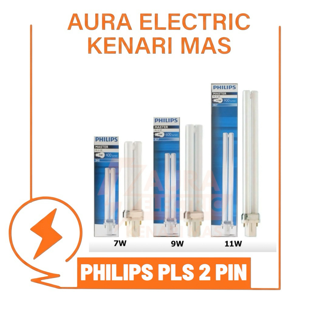 Philips Master PL-S 7W 9W 11W PLS 2 PIN Lampu Tusuk 2Pin