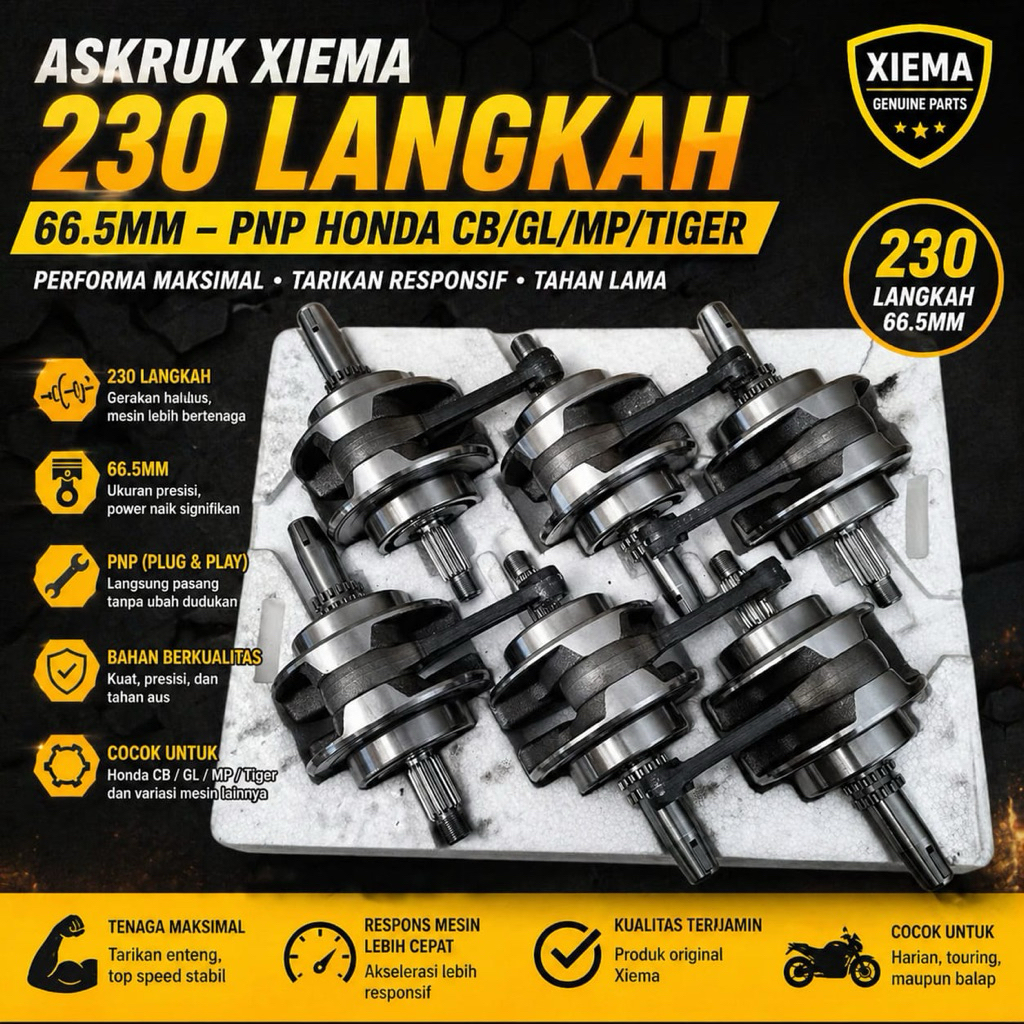 Askruk Xiema 230 Langkah 66.5 Pnp Honda CB GL MP TIGER ASKRUK XIEMA 66.5 super