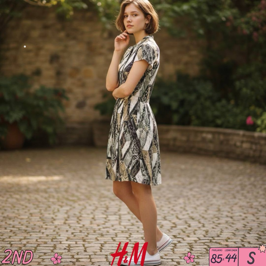 Dress Wanita HM Putih Size S (85x44)cm