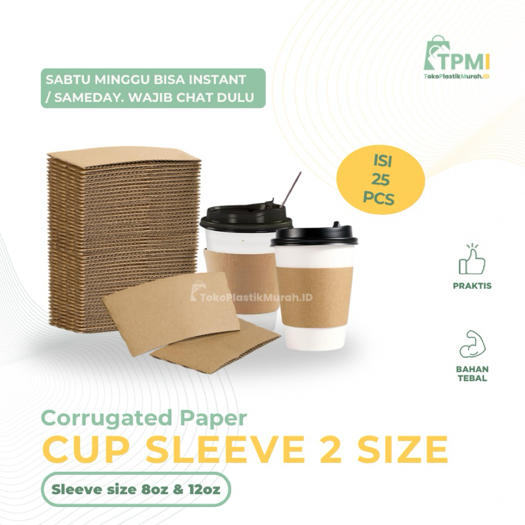 [BISA INSTANT] CUP SLEEVE PAPER CUP | SLEEVE KERTAS | CUP SLEEVE | PAPER SLEEVE | SLEEVE GELAS