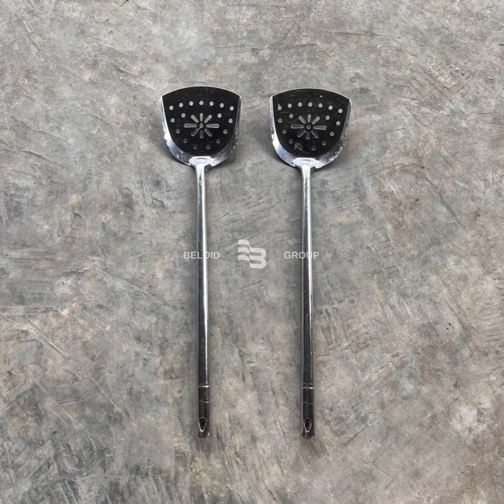 Sutil Tapak Kuda Berlubang Terusan / Sutil Nasi Goreng / Sodet Tanggung / Spatula Stainless