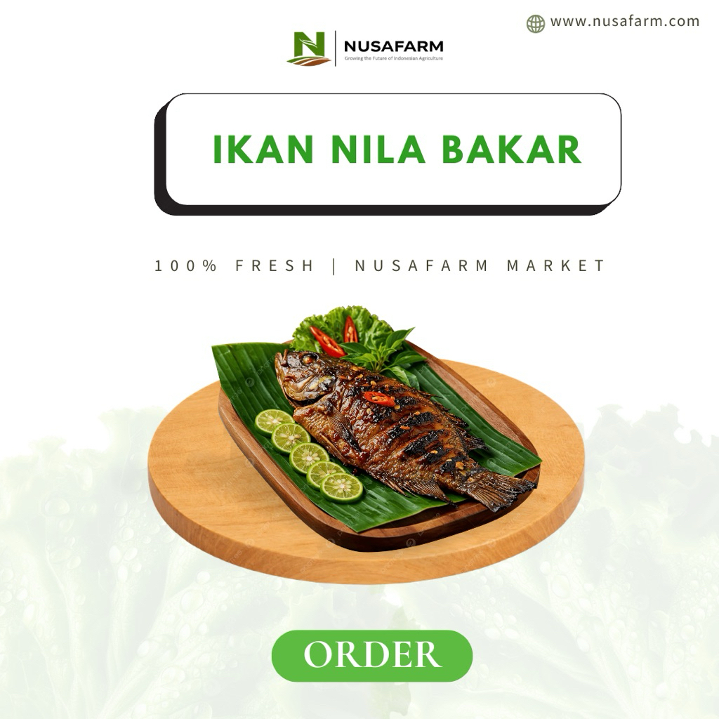 NUSAFARM - Ikan Nila Bakar Bumbu Rempah Premium / 1 Ekor Nila Bakar Segar Isi Sambal Lalap