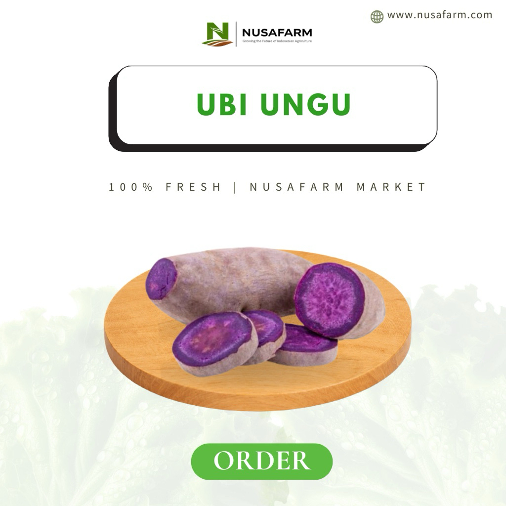 NUSAMART - Ubi Ungu Segar Pilihan Jalar Ungu Pulen Manis Bahan Kue Kukus | 500g