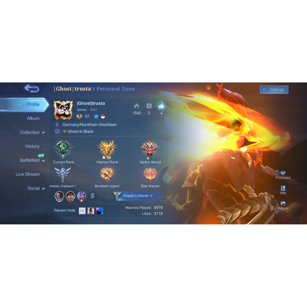 Akun Mobile Legend (Epic-Mythic)
