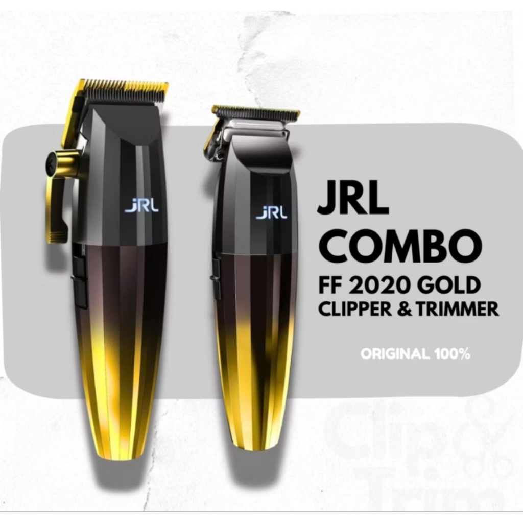 JRL Combo FF 2020 Clipper Trimmer Original Alat Cukur Rambut Barber JRL Professional Gold