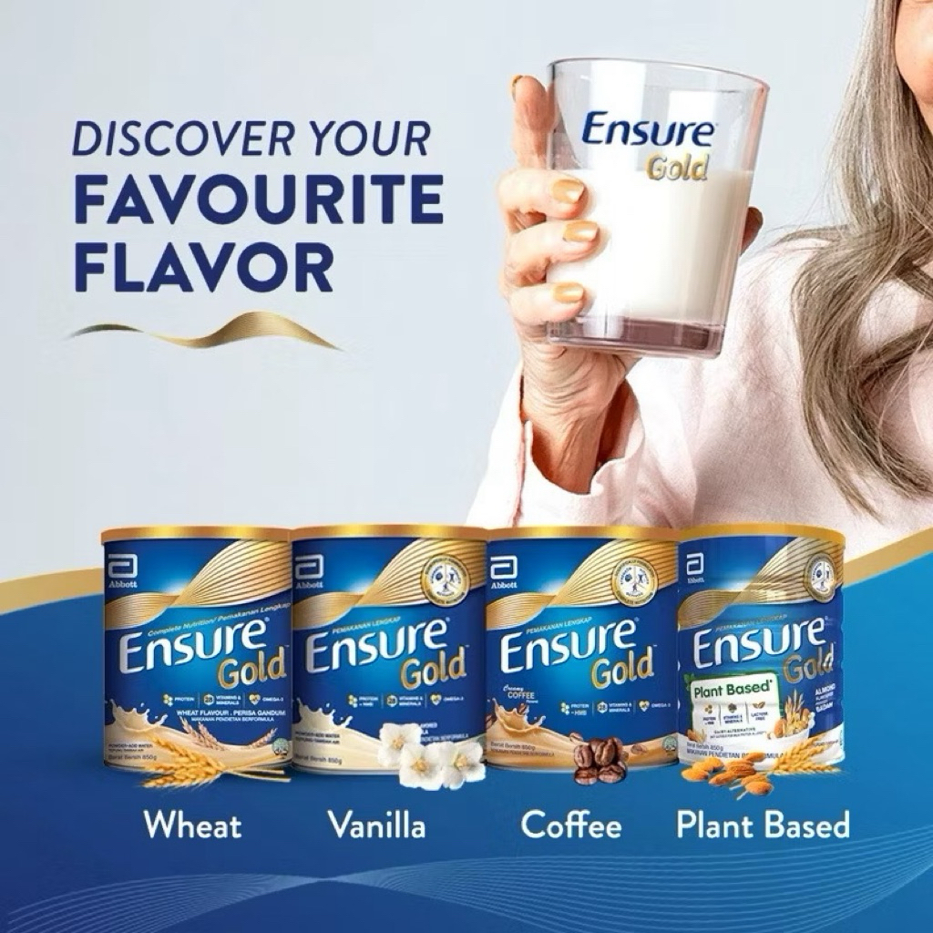 Abbott Ensure Gold Adult Nutrition Powder Vanilla / Vanilla zero sucrose Wheat / Coffee / Plant base