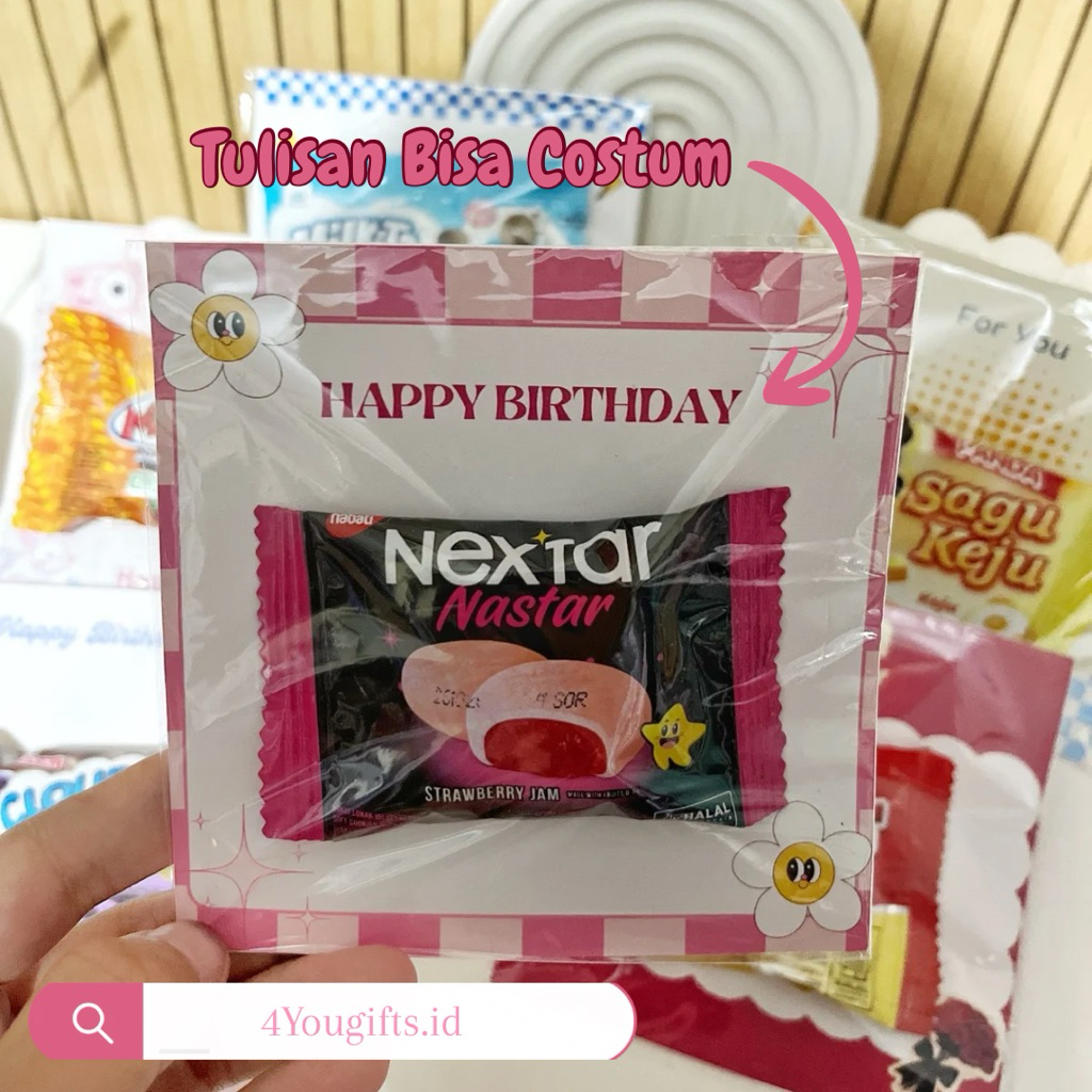 SNACK MINI CARD COSTUM | GIFT SNACK LUCU | SNACK ULANG TAHUN