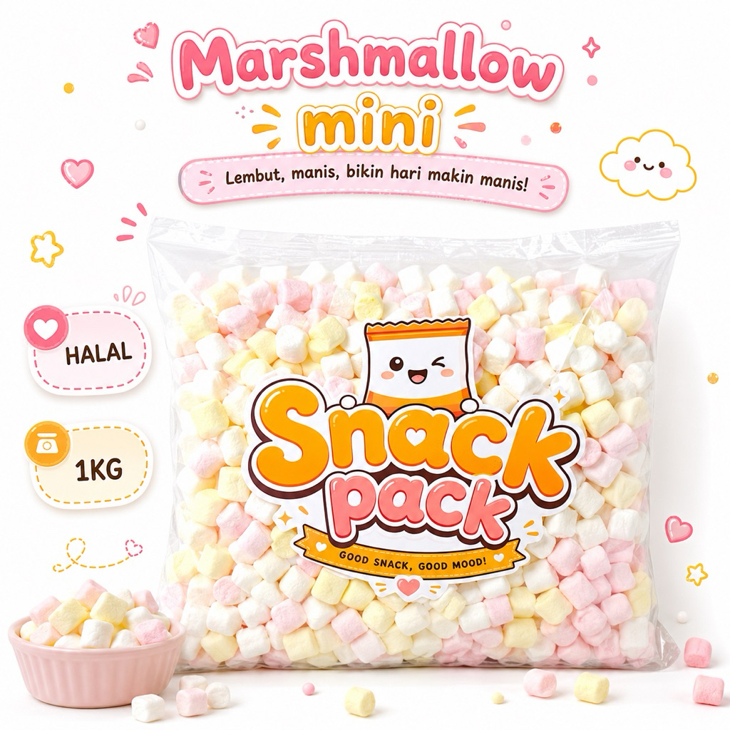 MARSHMALLOW MINI KILOAN | MARSHMALLOW UKURAN KECIL | MARSHMALLOW TABUNG KILOAN MURAH
