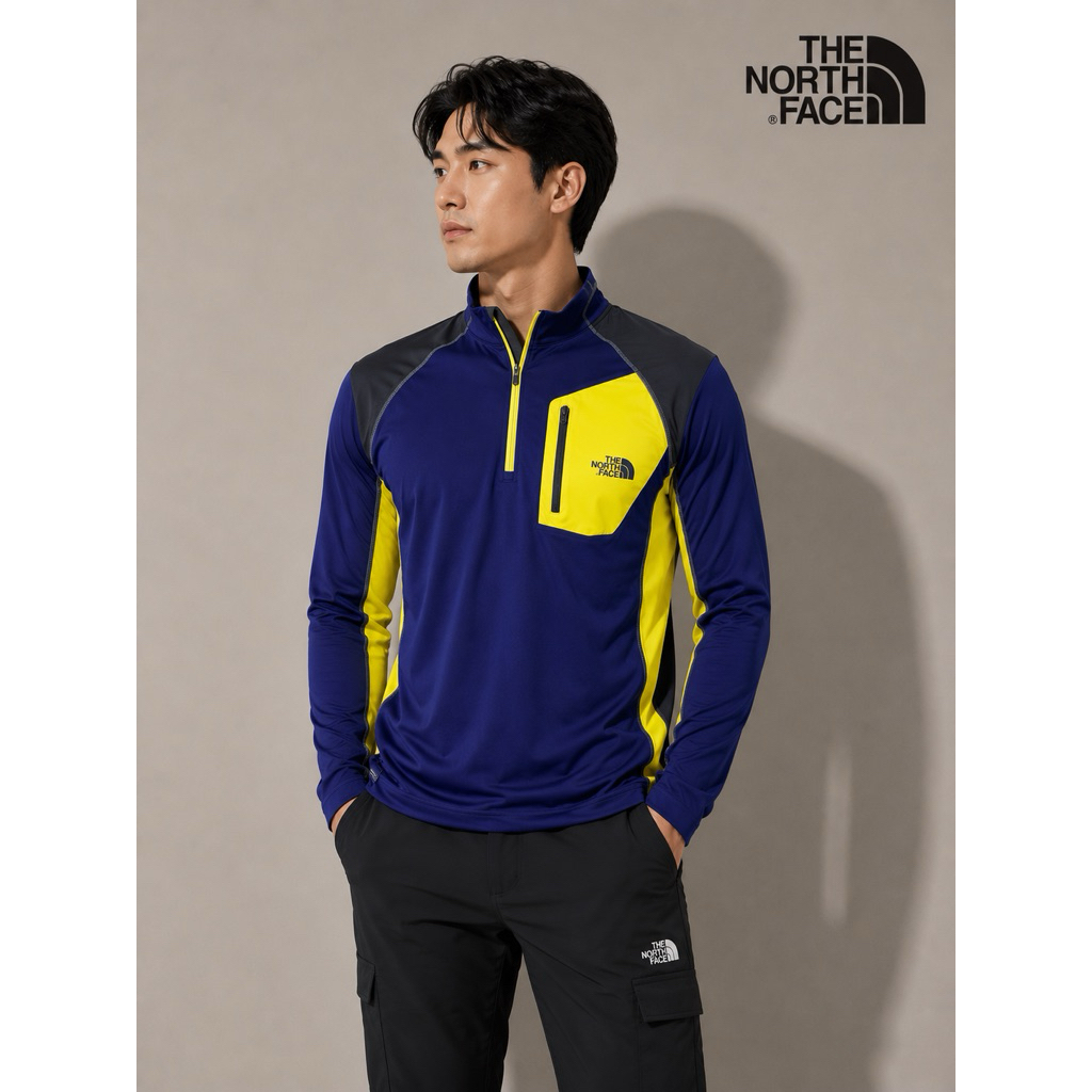 Baselayer the north face kuning navy