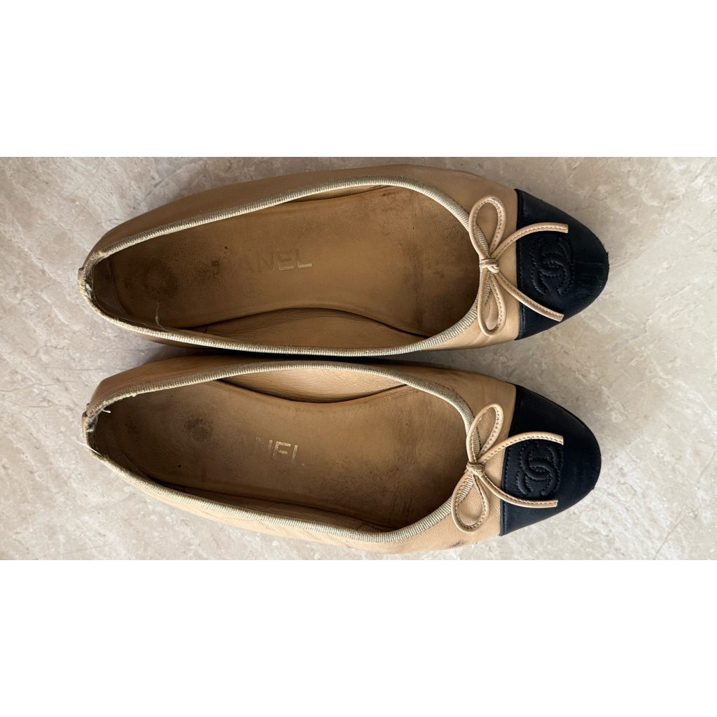 Preloved - Chanel Ballerina Flats Beige - Size 36W