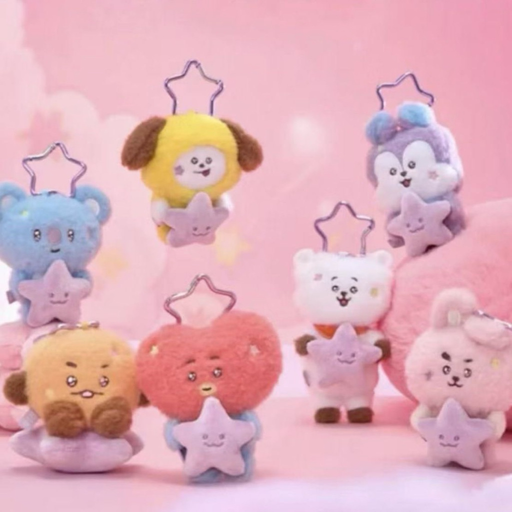 Gantungan boneka BT21 BTS KPOP Plush Toy Keychain Bag Charm Cute