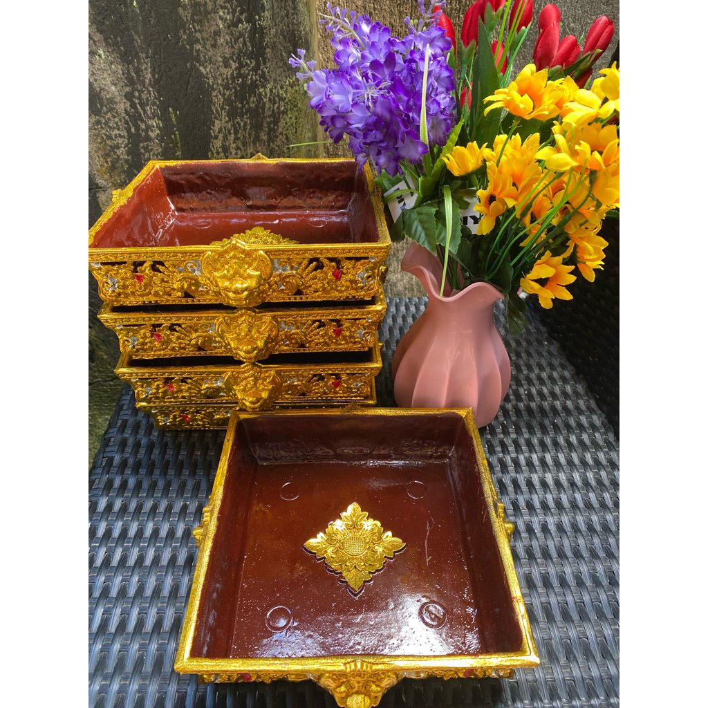 Bokoran Tamas Kotak 20 cm - Ukiran Bali Fiber