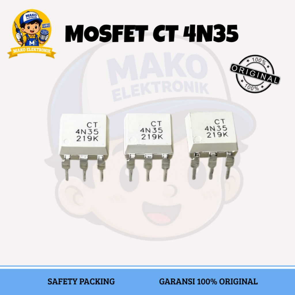 MOSFET CT 4N35 ASLI ORIGINAL IC TRANSISTOR 4N 35 KUALITAS BAIK