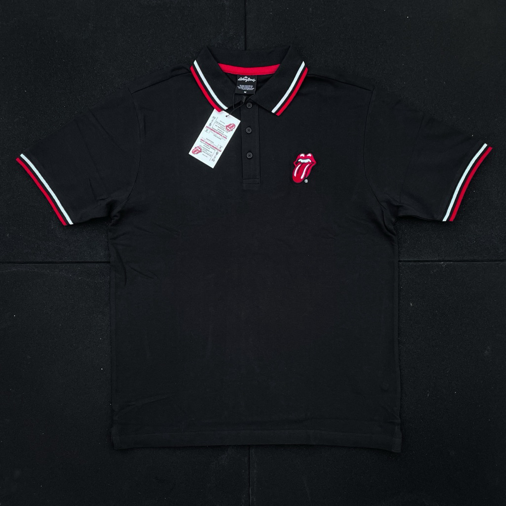 Polo Band Pria Wanita The Rolling Stones - Classic Tongue Original Official