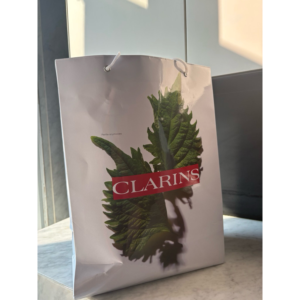 aper Bag Clarins Original Asli | Kantong Kertas Kado Branded Kemasan Premium Gift Box Skincare Kosme