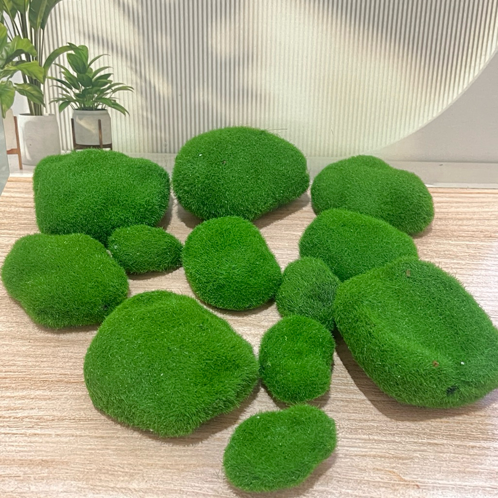 GRASS Batu Moss Lumut hijau tua Sintetis Batu Rumput / Batu Lumut Mossrocks Artificial Aplikasi Hias