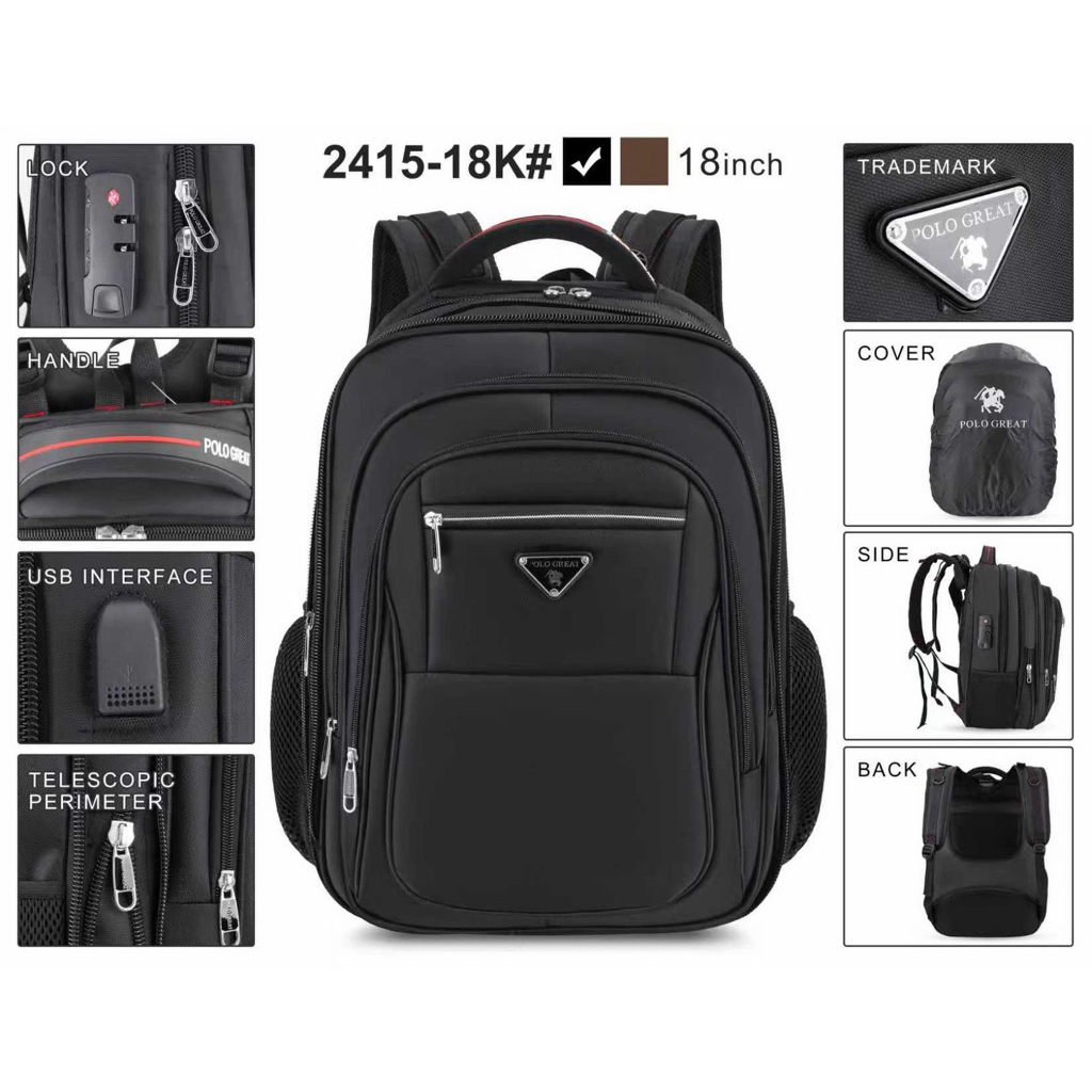 TAS RANSEL POLO GREAT ORIGINAL - TAS RANSEL JUMBO TAS LAPTOP JUMBO - TAS RANSEL POLO 18INCH JUMBO