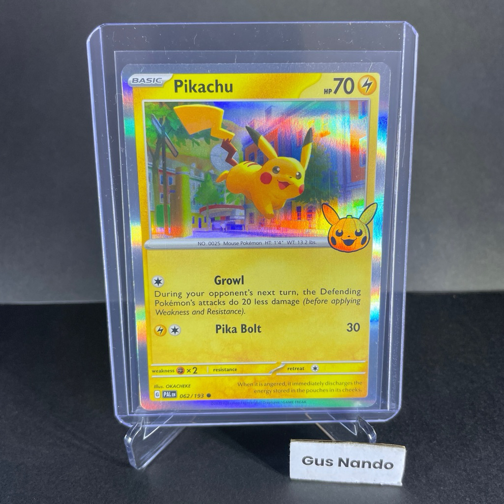 Pokemon Trick Or Trade 2023 Pikachu 062/193 Holo Rare Stamp Stamped English