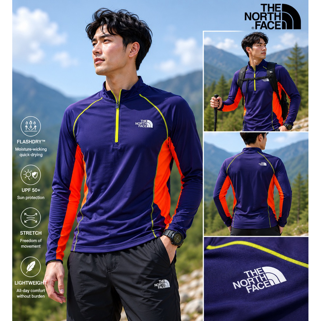 Baselayer the north face navy orange