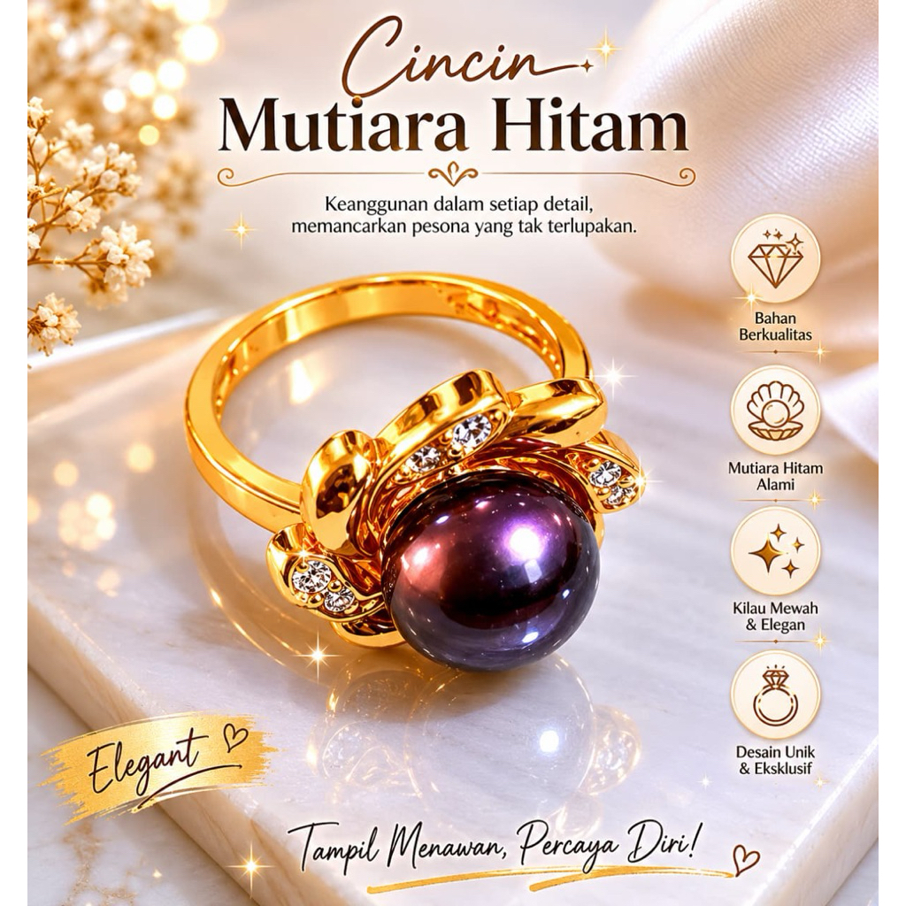 Cincin Mutiara Hitam Lombok