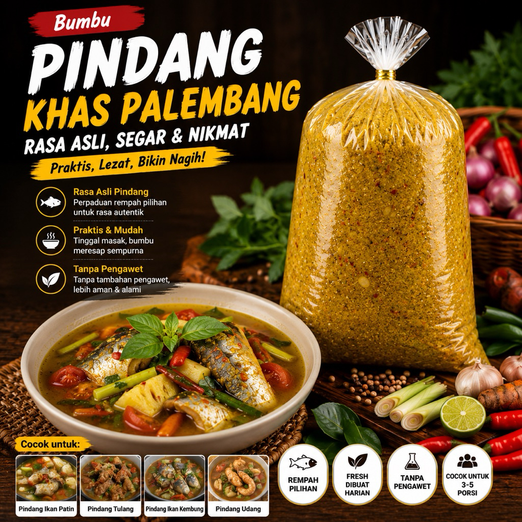Bumbu Racik Giling BUMBU PINDANG IKAN SERBAGUNA masakan Palembang Rumahan Usaha Nusantara Dapur Prak