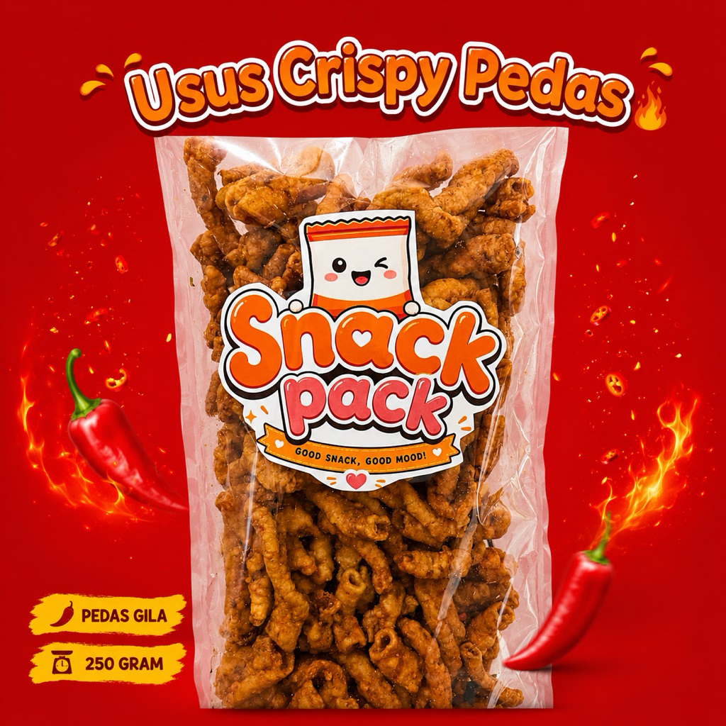 USUS CRISPY PEDAS | KERIPIK USUS AYAM PEDAS