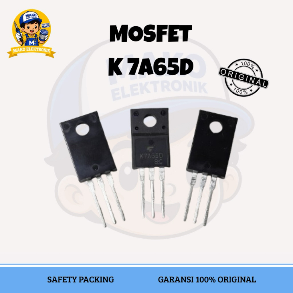 MOSFET K 7A65 D ASLI ORIGINAL IC TRANSISTOR K7A65D DIP 7A65 KUALITAS BAIK