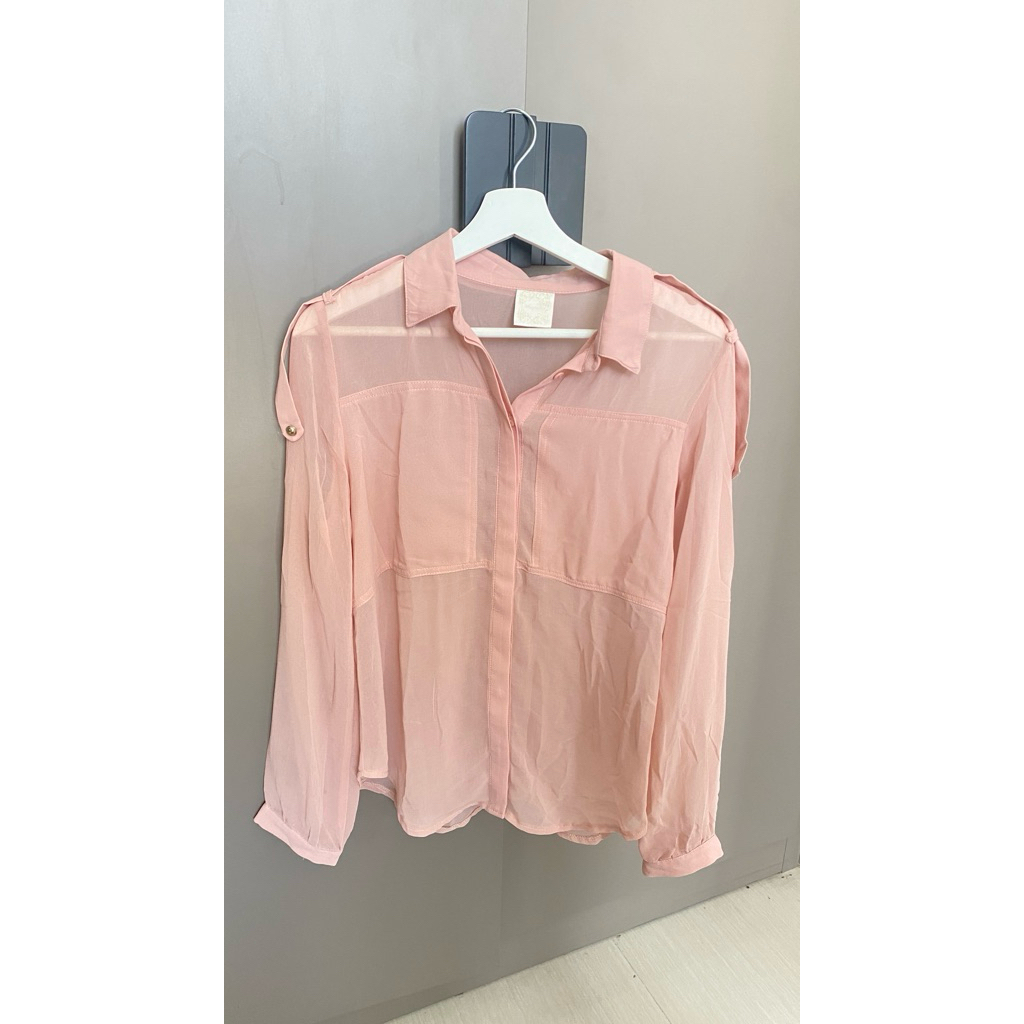 magnolia peach kemeja sheer