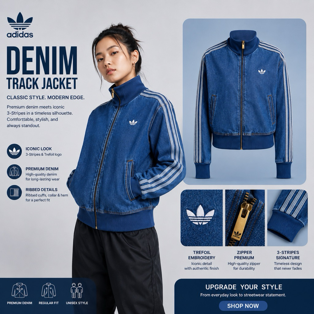 Adidas Original Denim Track Jacket PRE-ORDER