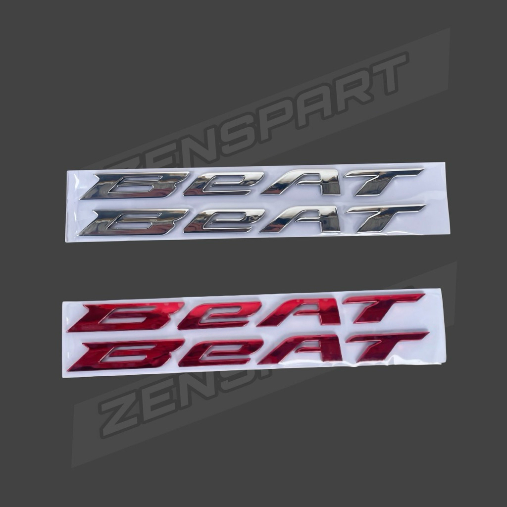 emblem HONDA BEAT NEW 2024-2025 ABS 3D red dan chrome
