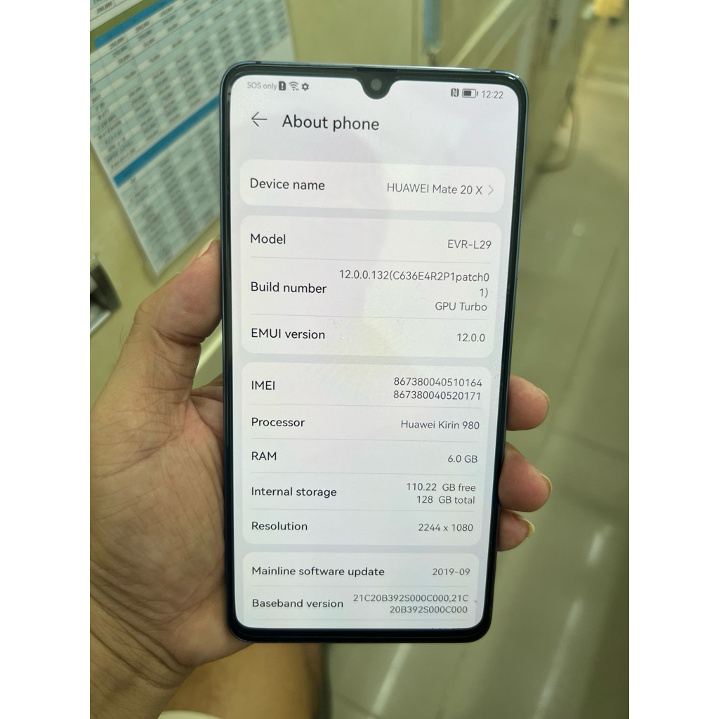 huawei mate 20x 6/128gb ex inter bekas imei permanent