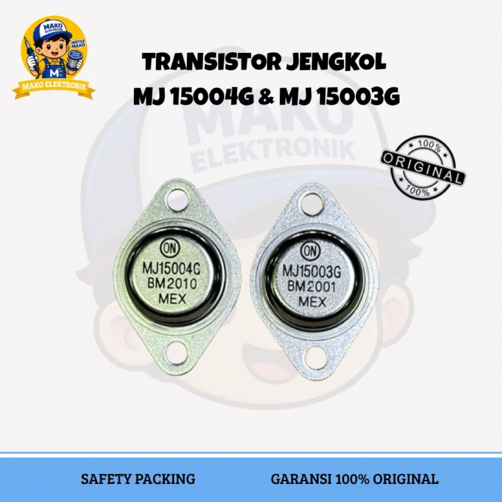 TR TRANSISTOR JENGKOL MEXICO MJ 15003 G & MJ 15004 G SET ASLI ORIGINAL MJ15003 MJ15004