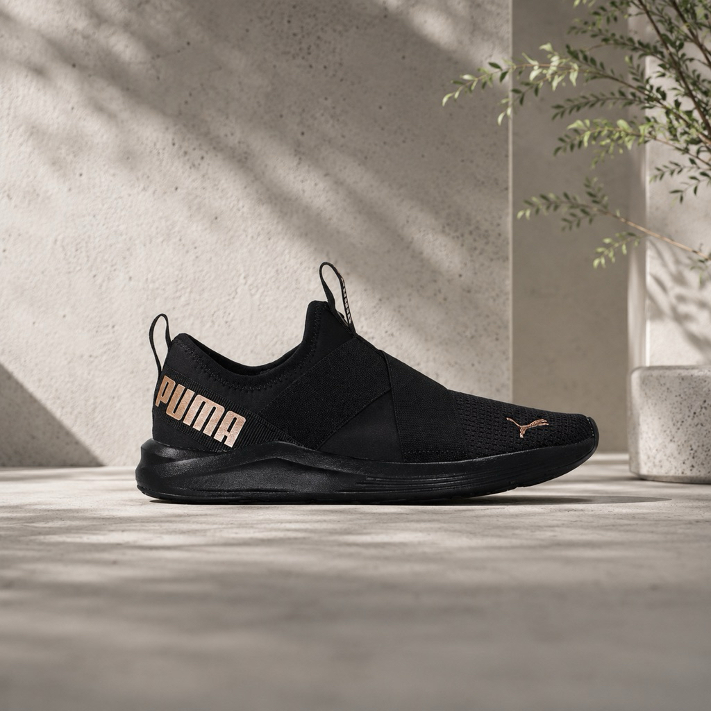 (PMA193078-22) Puma Prowl Slip On Women's Running Shoes - Black ORIGINAL