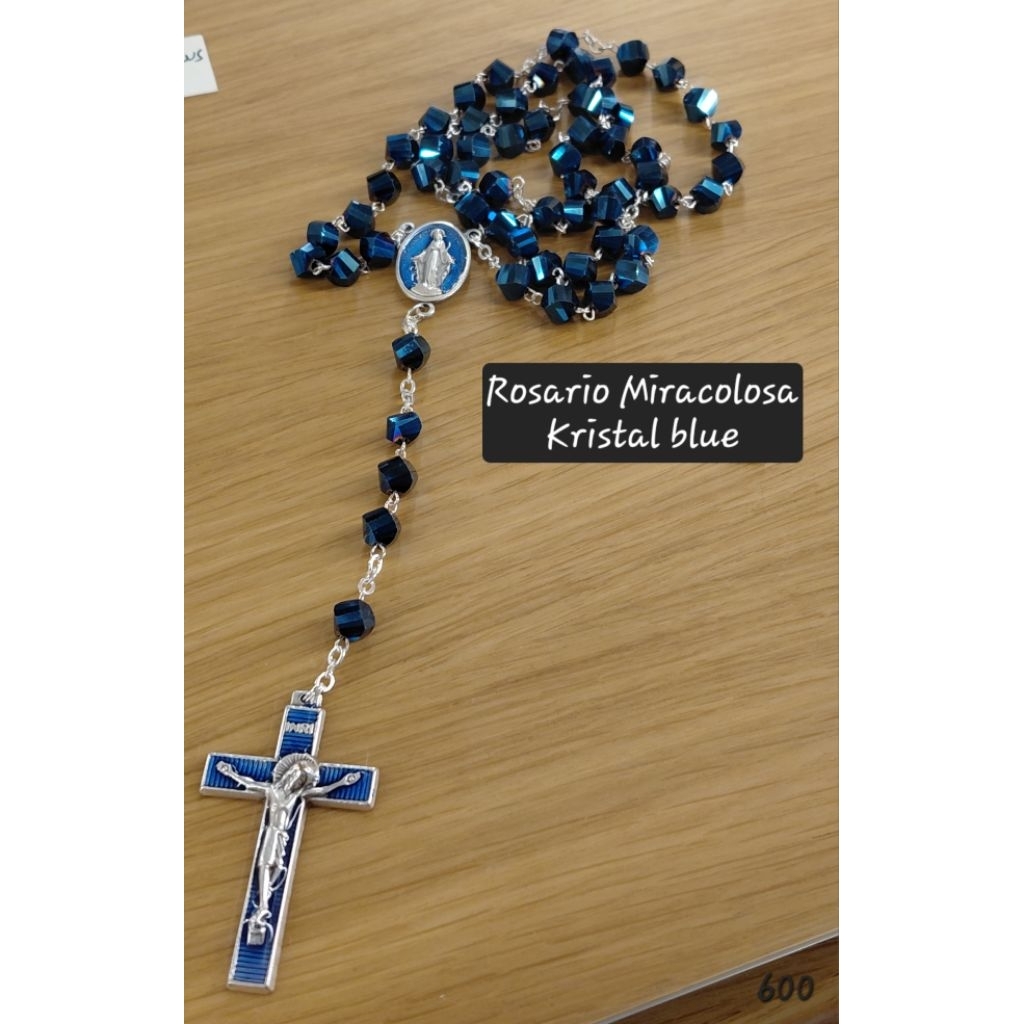 Rosario Medali Wasiat Kristal Biru Rosario Italy