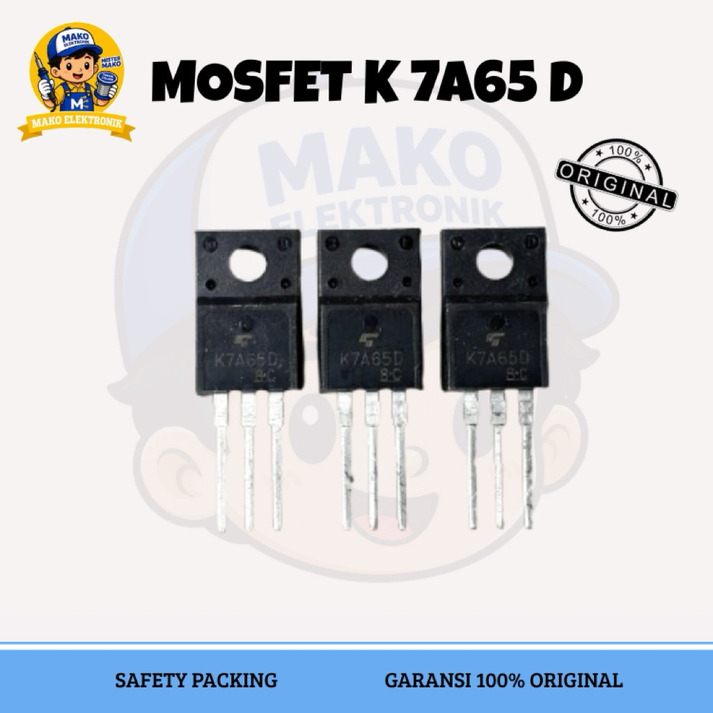 MOSFET K 7A65 D ASLI ORIGINAL IC TRANSISTOR K7A65D DIP 7A65 KUALITAS BAIK